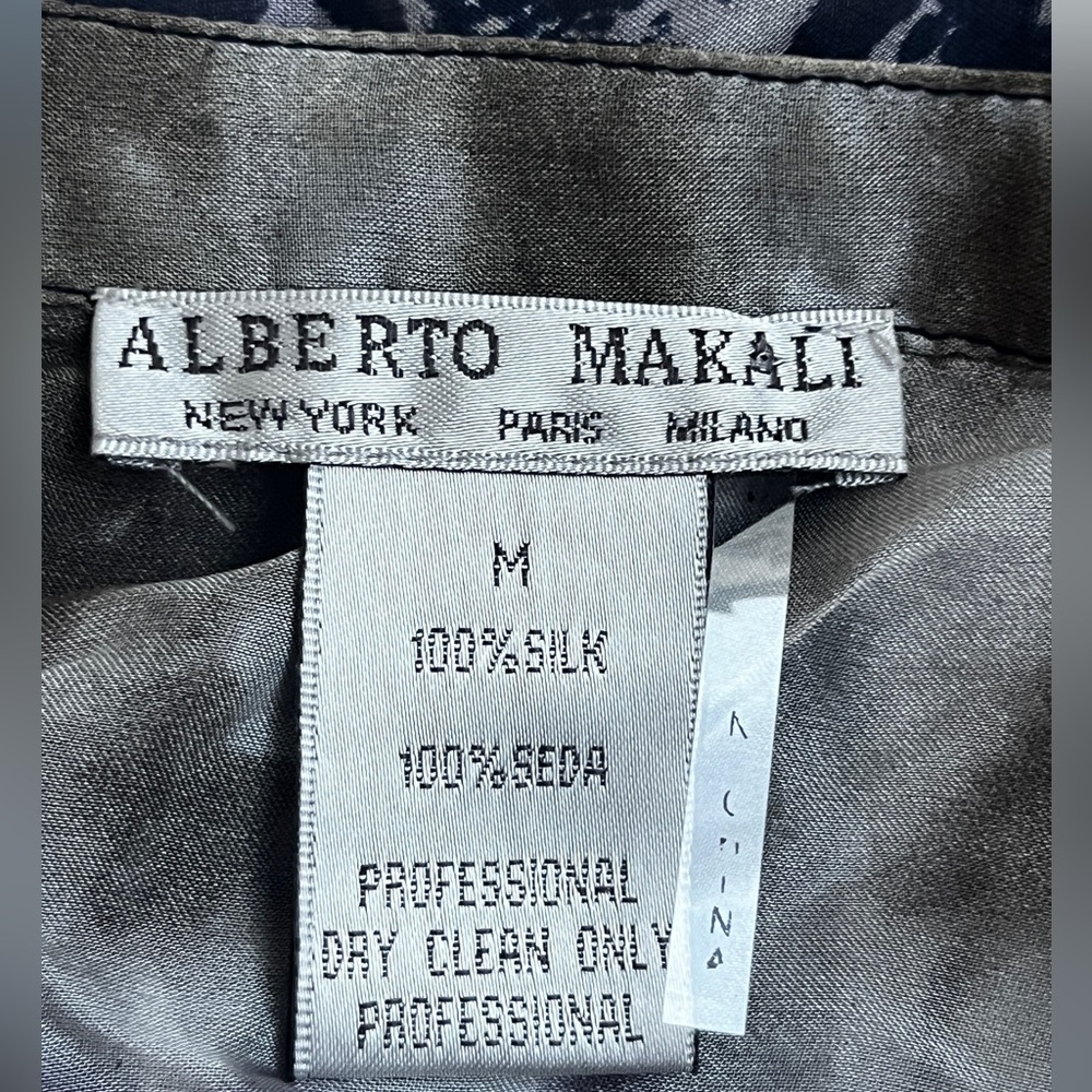 Alberto Makali Round Color Sheer Silk Blouse  Size Medium - Picture 7 of 14